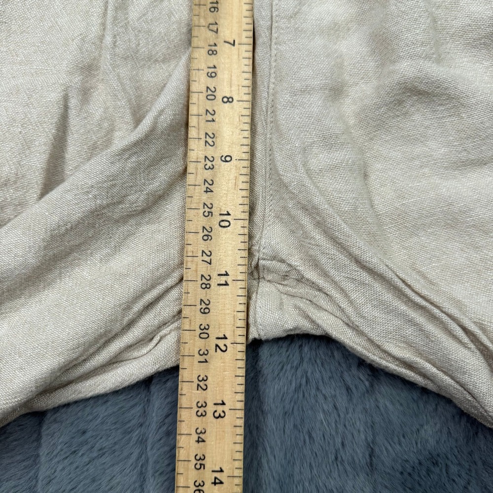 Old Navy Womens Straight High Rise Linen Blend Comfort Waist Pants Beige Size M - Picture 3 of 9